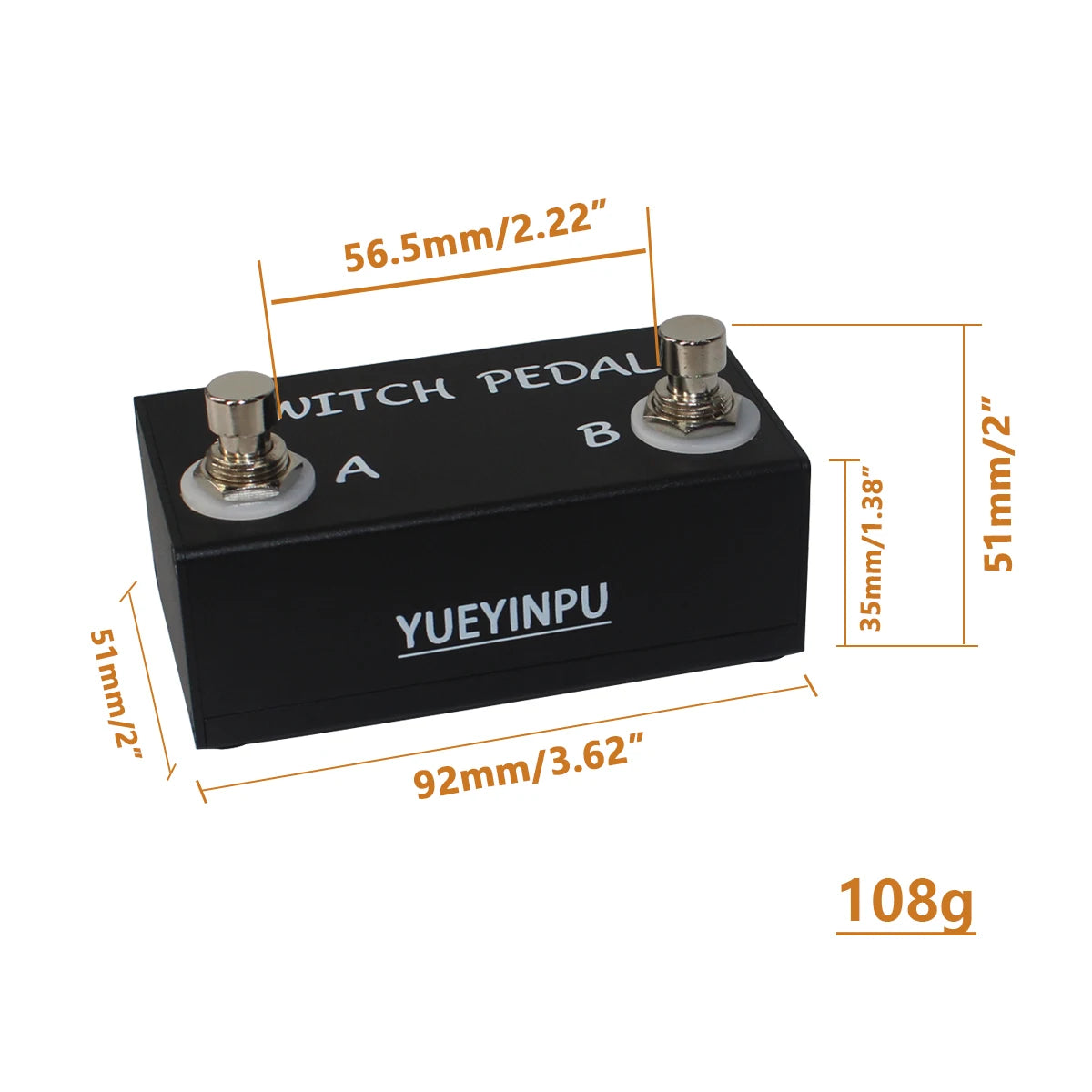 Latch Dual Switch Pedal for Guitar Amps Effect Pedal Latching Type With 2m TRS Cable Music Instrument Accessories