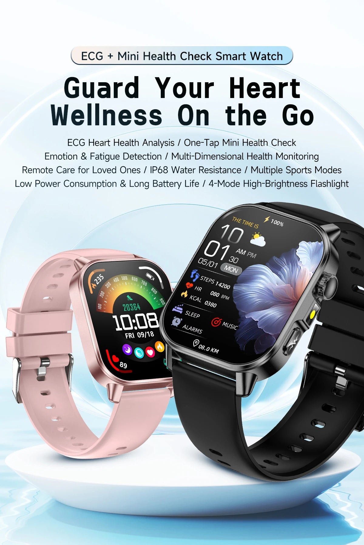 New Precise Health Care Smart Watch ECG+HRV Uric Acid Blood Lipids Emotional Perception Bluetooth Call Smartwatchs For Men Women