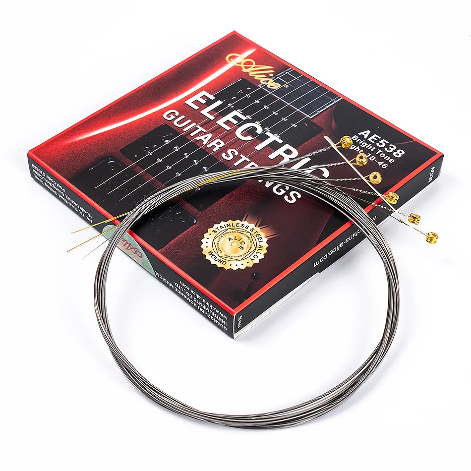 Alice AE538 Electric Guitar Strings 09-42/10-46 Hexagonal Steel Core Stainless Steel Alloy For a Forceful Guitar Accessories