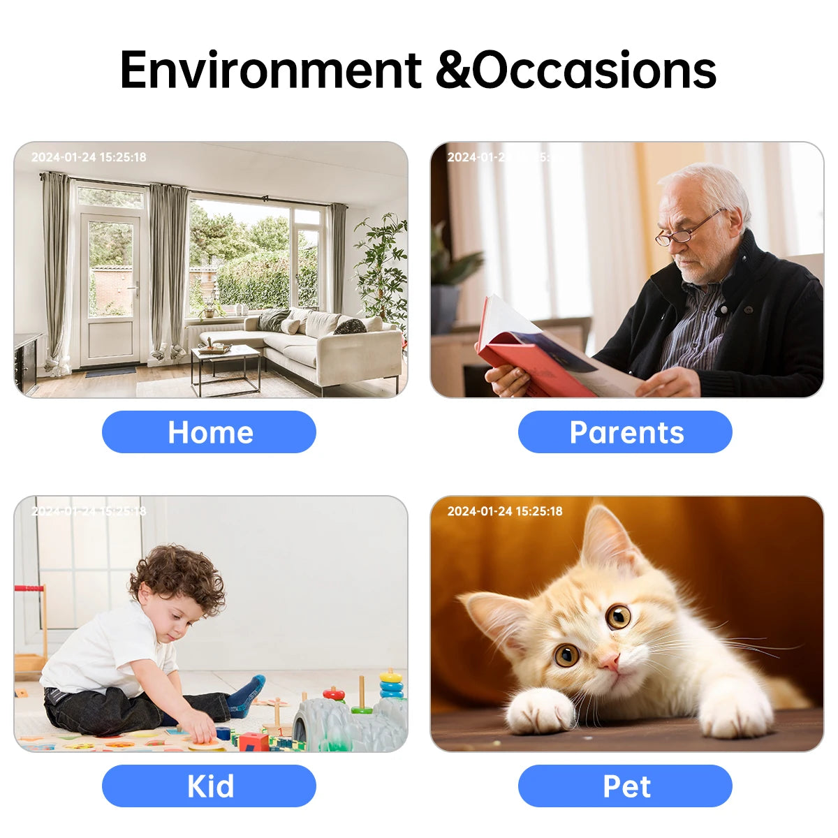 JOOAN 3MP Wifi IP Camera Motion Detection Two-way audio Baby Monitor Smart Home Security Camera