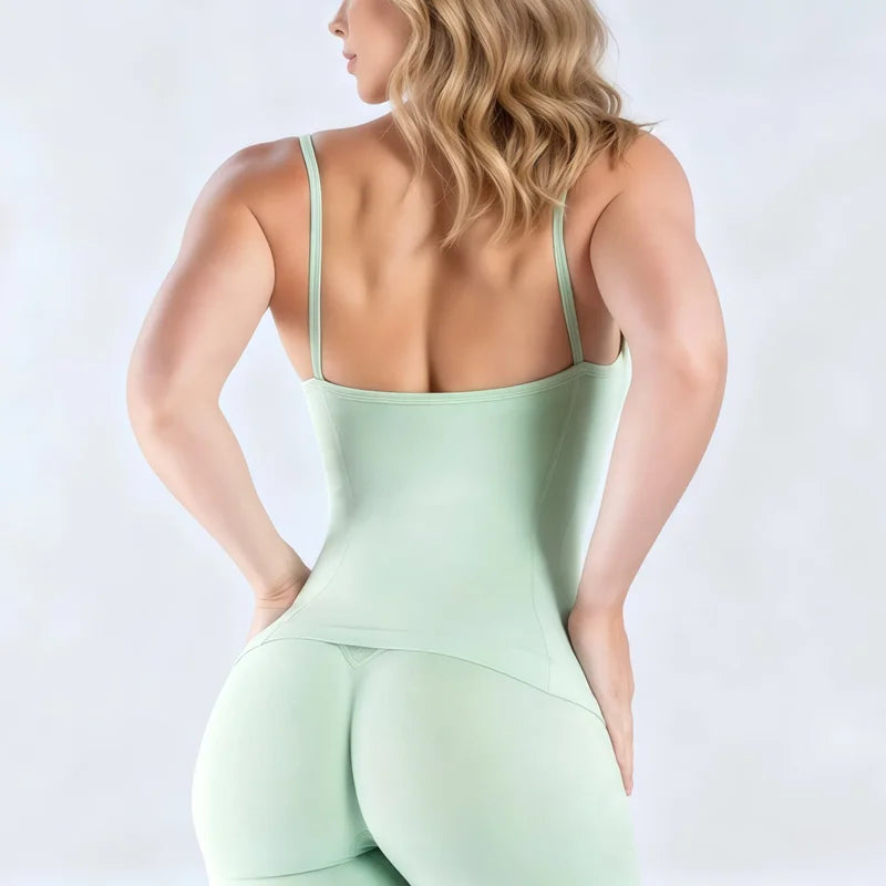 HISTELLO Impact Scoop Neck Top Women Fitness GYM Tank Slim Fit Sports Wear Sleeveless Workout Shirt Seamless Pilates Yoga Vest