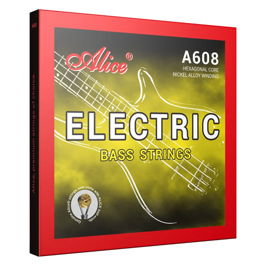 Alice A608 Electric Bass String 4-Strings Set Hexagonal Core Nickel Alloy Wound Medium Light for Choose