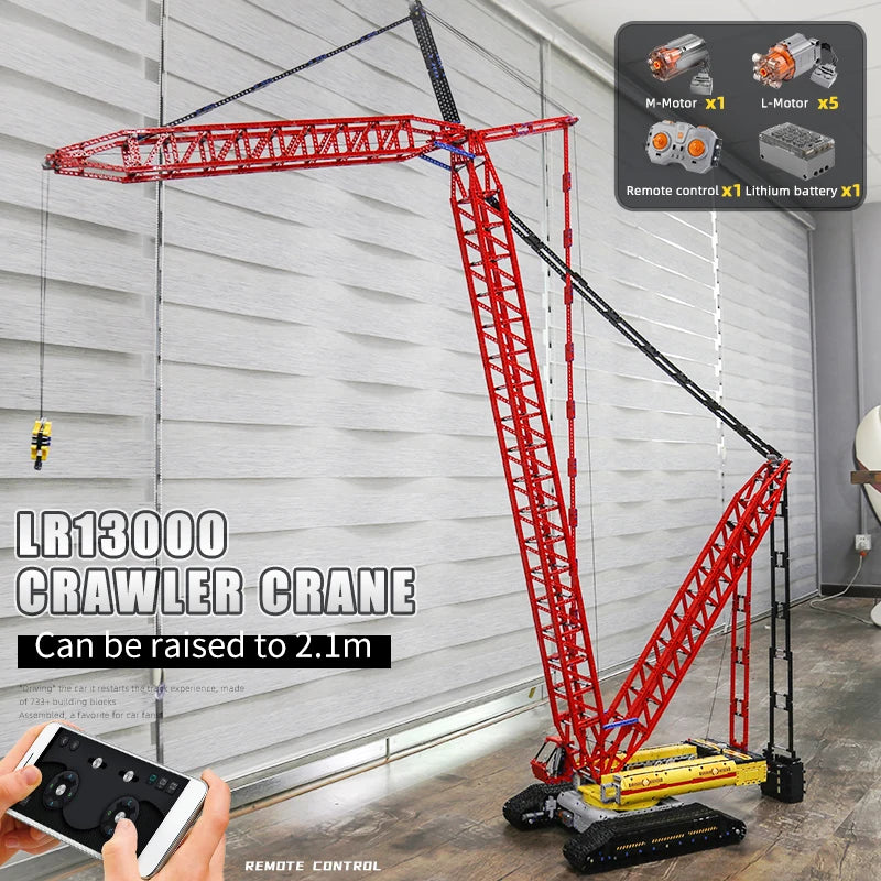 Mould King 17015 Technical Car Toys The RC Crawler Crane LR13000 Building Block Assembly Truck Brick Set Kids Christmas Gift