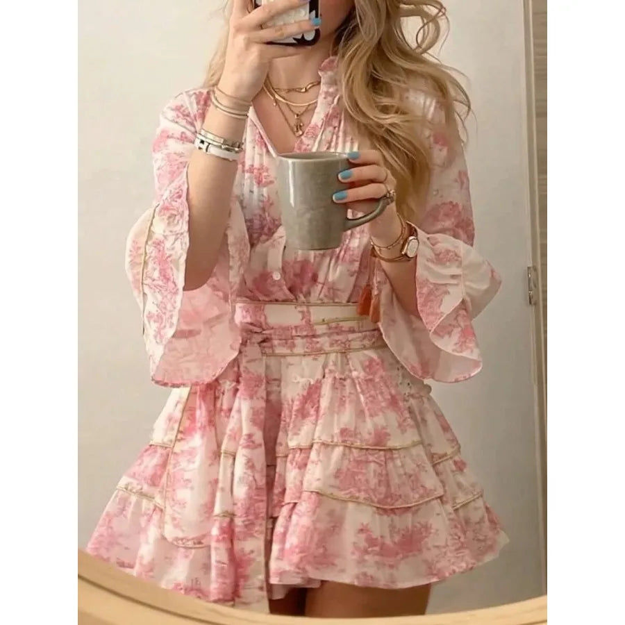 Women's Fashion Casual Elegant Romantic Vacation Printed Button Dress