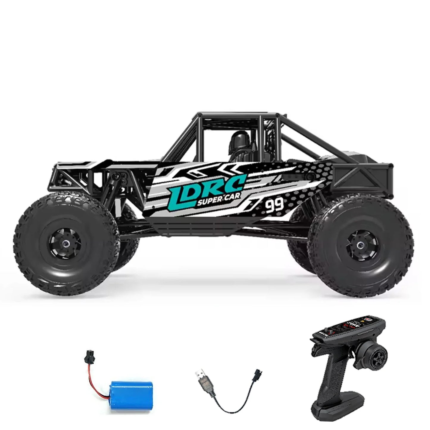 US Stock Toys 1/18 LDRC LD18499 2.4G RC Climbing Car 4*4 Remote Control Vehicle 280 Brushed Motor ESC Ready to Run Battery Servo