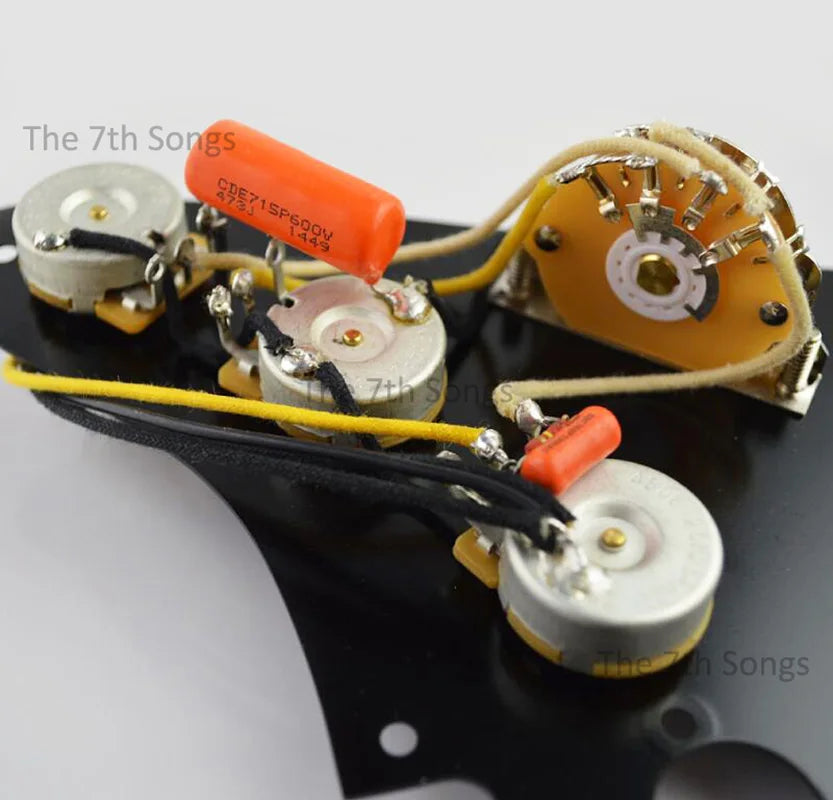Electric Guitar 0.047uf Orange treble Bleed ST 5-Way C*S 250K Pots Wiring for SSS Guitar pickup