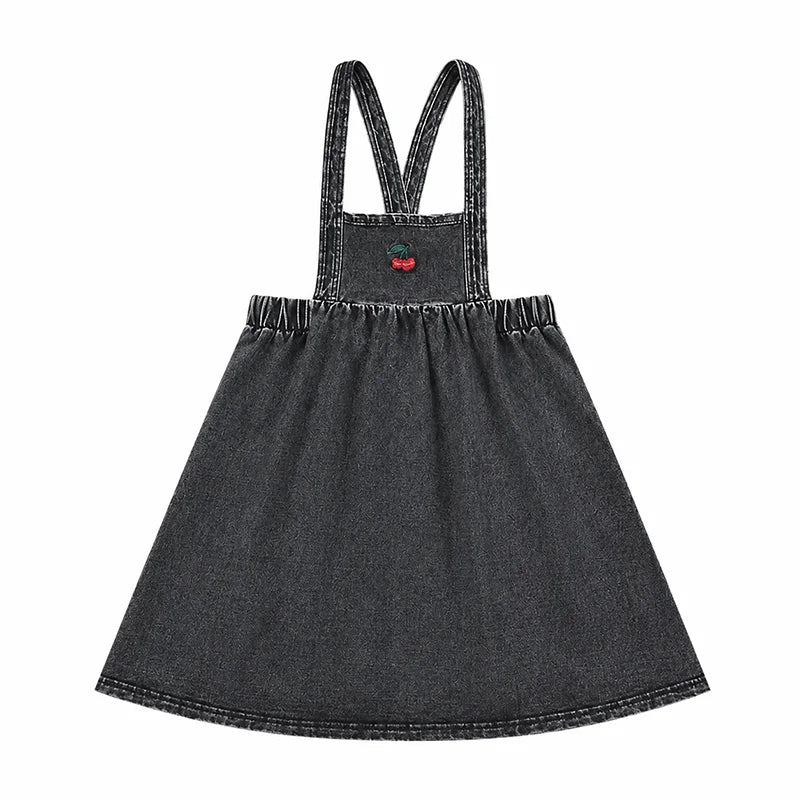 Denim Black Family Matching Set Long Sleeve Children's Clothing - Girl Dress Boys Casual Shirt Baby Rompers with Logo Embroidery