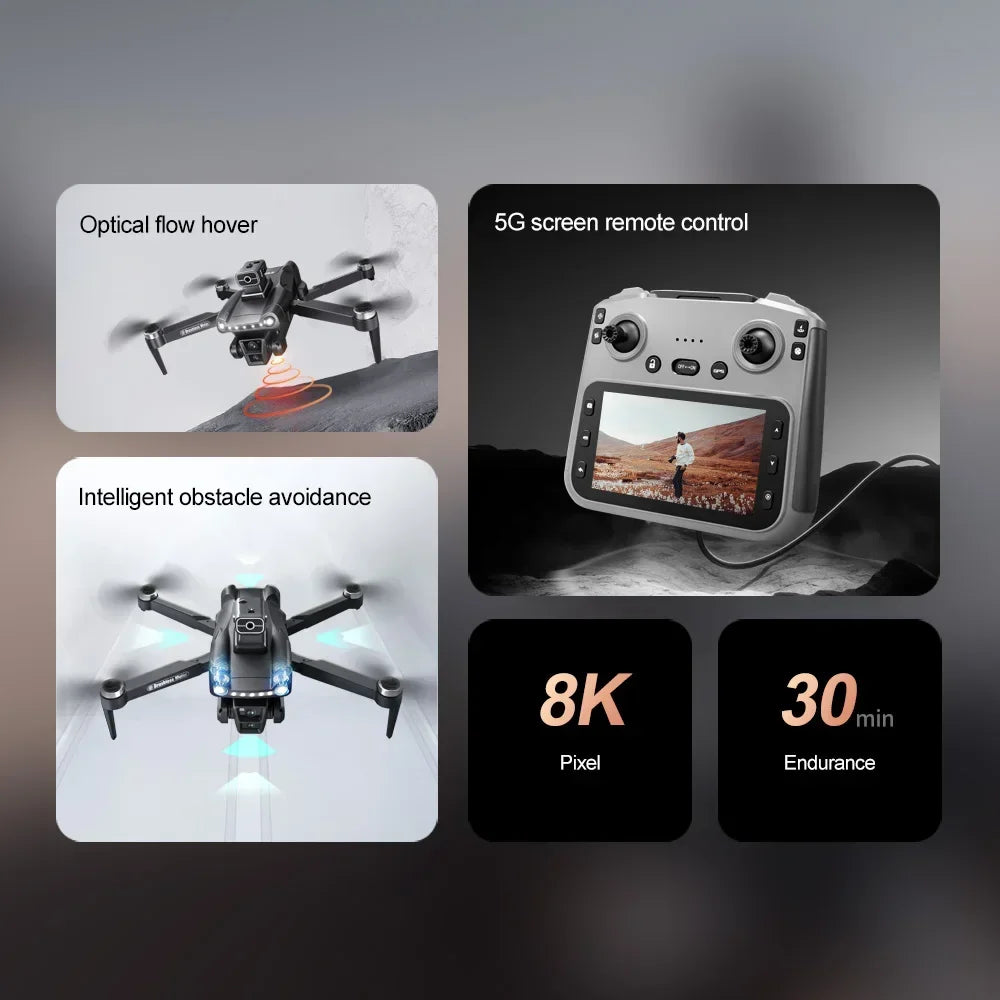 Lenovo V198MAX GPS Return Drone 5G 8K HD Dual Camera Dron Remote With Screen Laser Obstacle Avoidance Drone RC Toys Gifts FPV